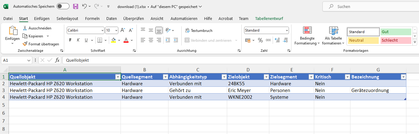 Dependencies | Excel Export