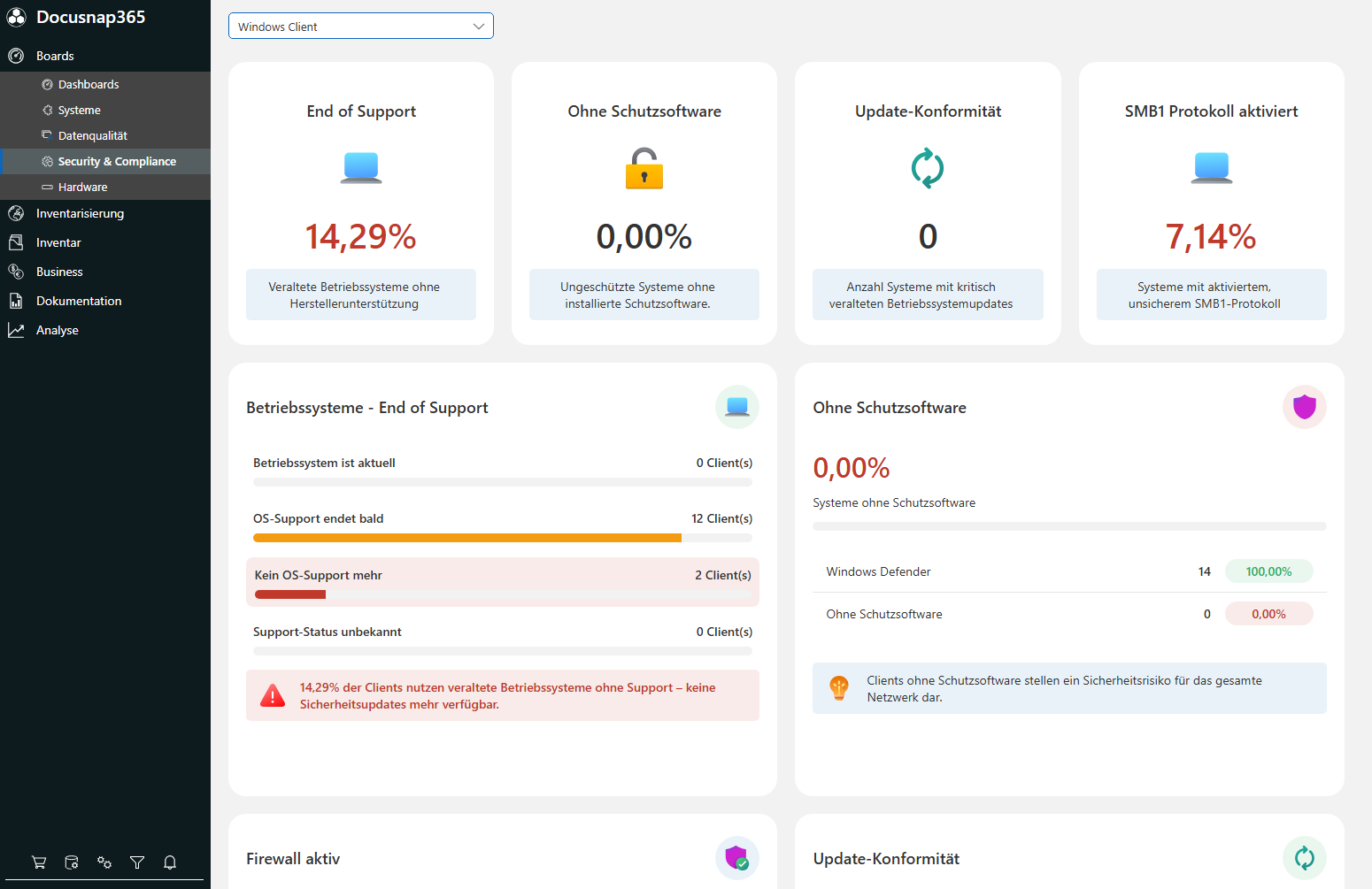 Security & Compliance – Windows Clients