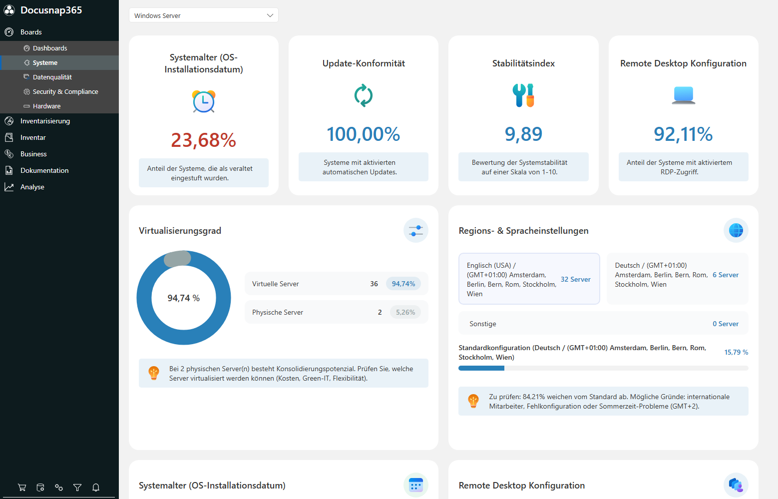 Windows Server Dashboard