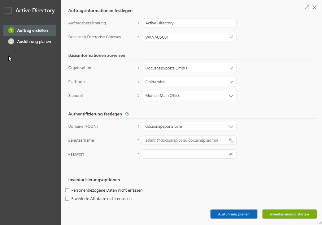 Assistent für die Inventarisierung von Active-Directory-Domänen