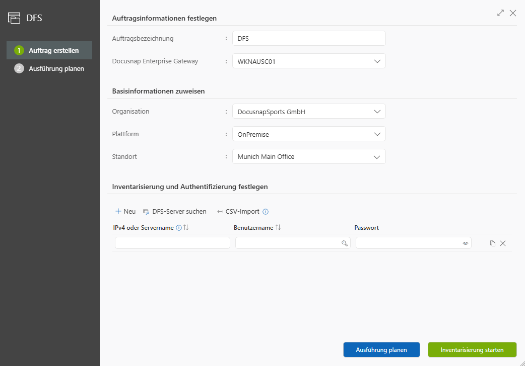 Assistent für die Inventarisierung von Microsoft-DFS-Servern