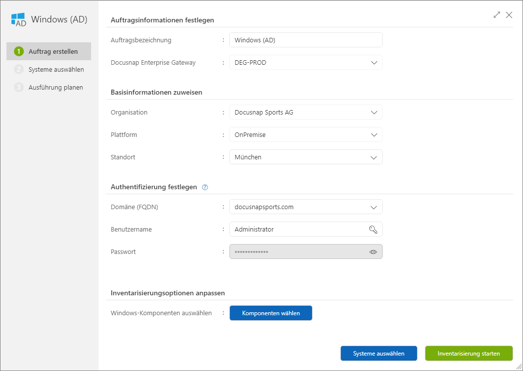 Assistent für die Inventarisierung von Windows-Systemen auf Basis des Active Directory