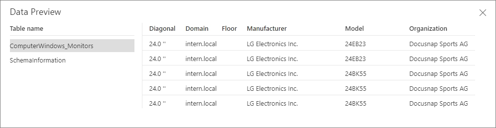 Data Source Preview