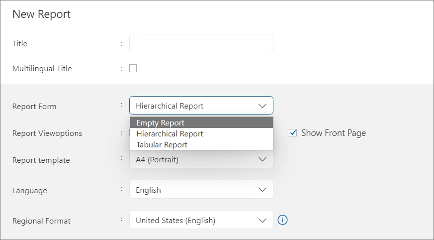 Report form