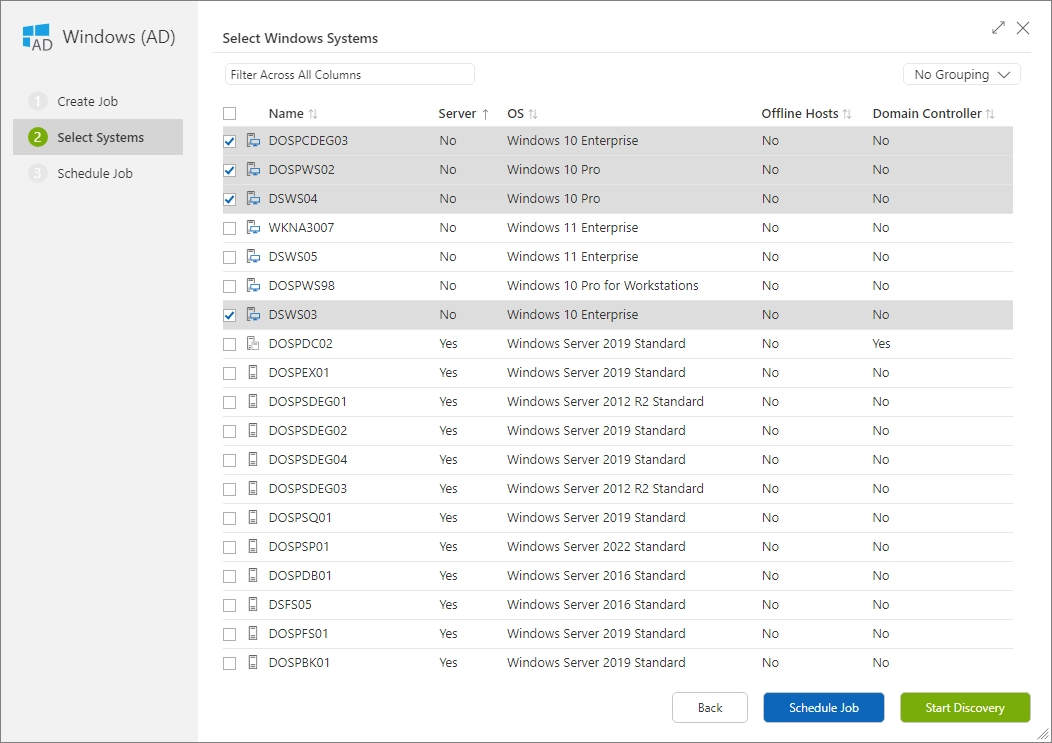 Wizard for inventory of Windows systems based on Active Directory