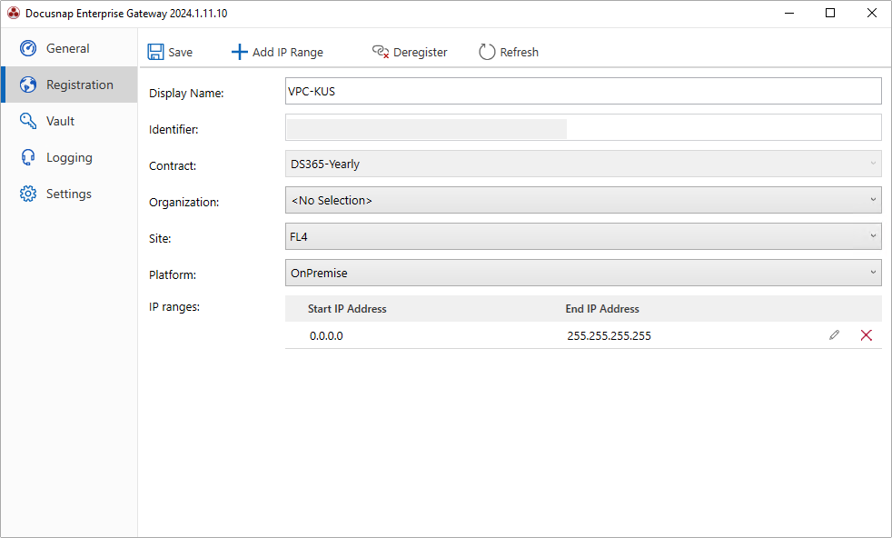 Registration and coupling of the Docusnap Enterprise Gateway to Docusnap365