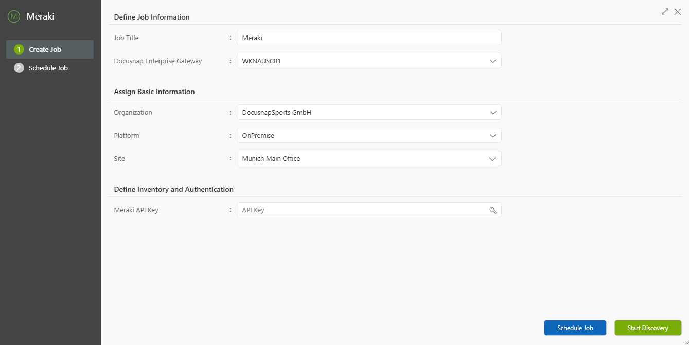 Wizard for inventorying Cisco Meraki environments