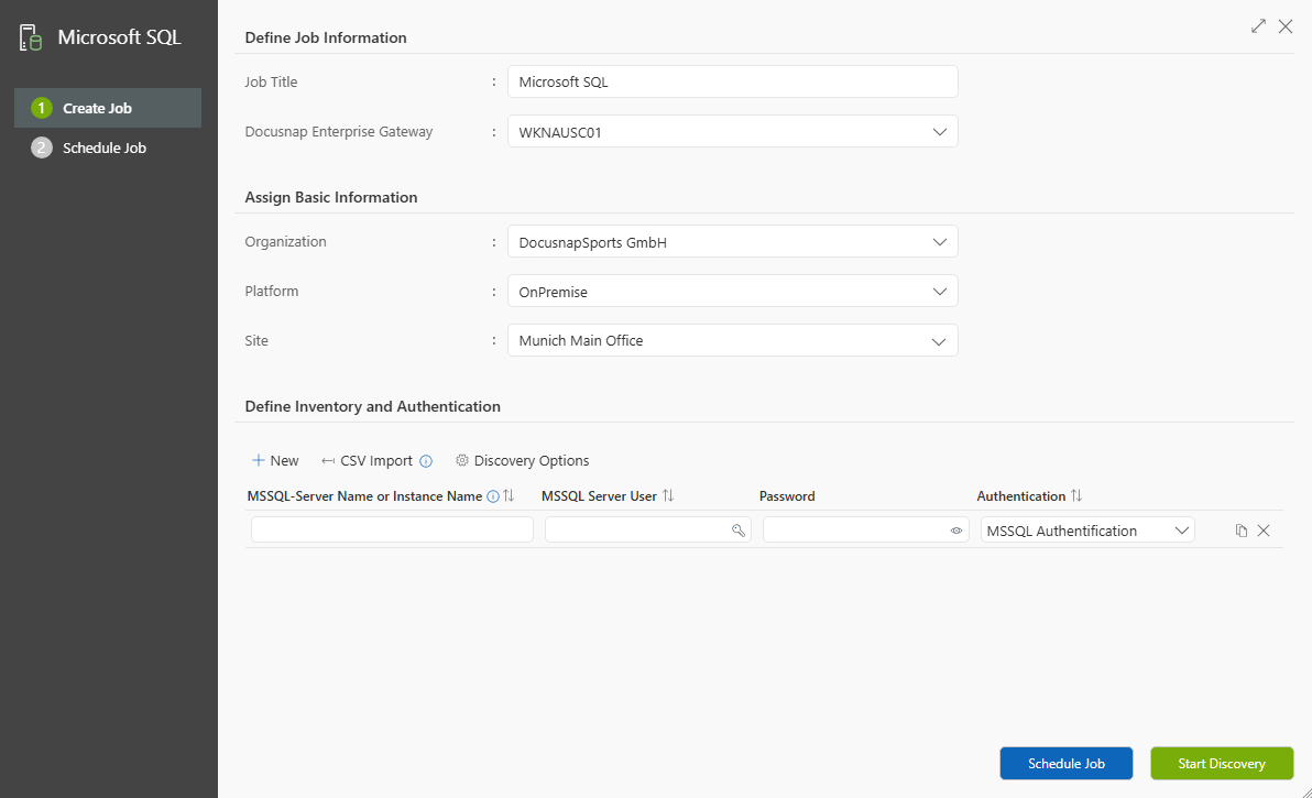 Wizard for inventorying Microsoft SQL Servers