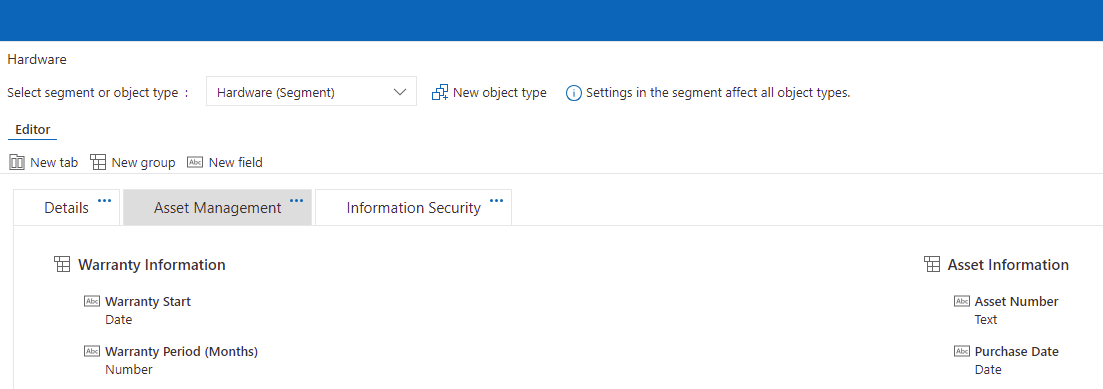 Customizing | Fields 