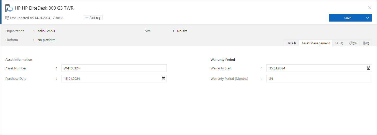 Docusnap365 editor Customizing | Quick Start | Edit object