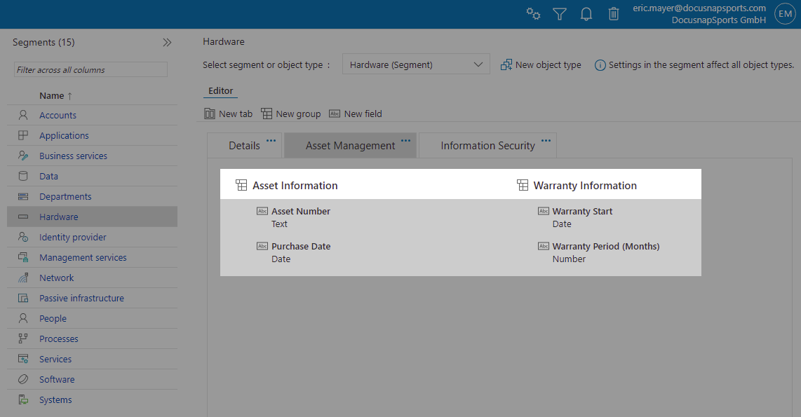 Customizing | Groups 