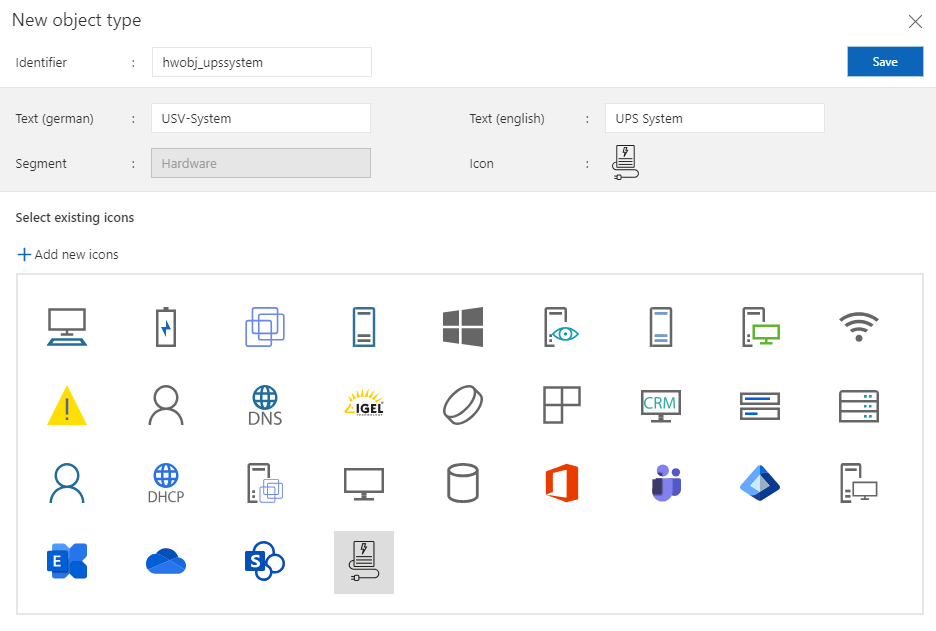 Customizing | Object type | Creation