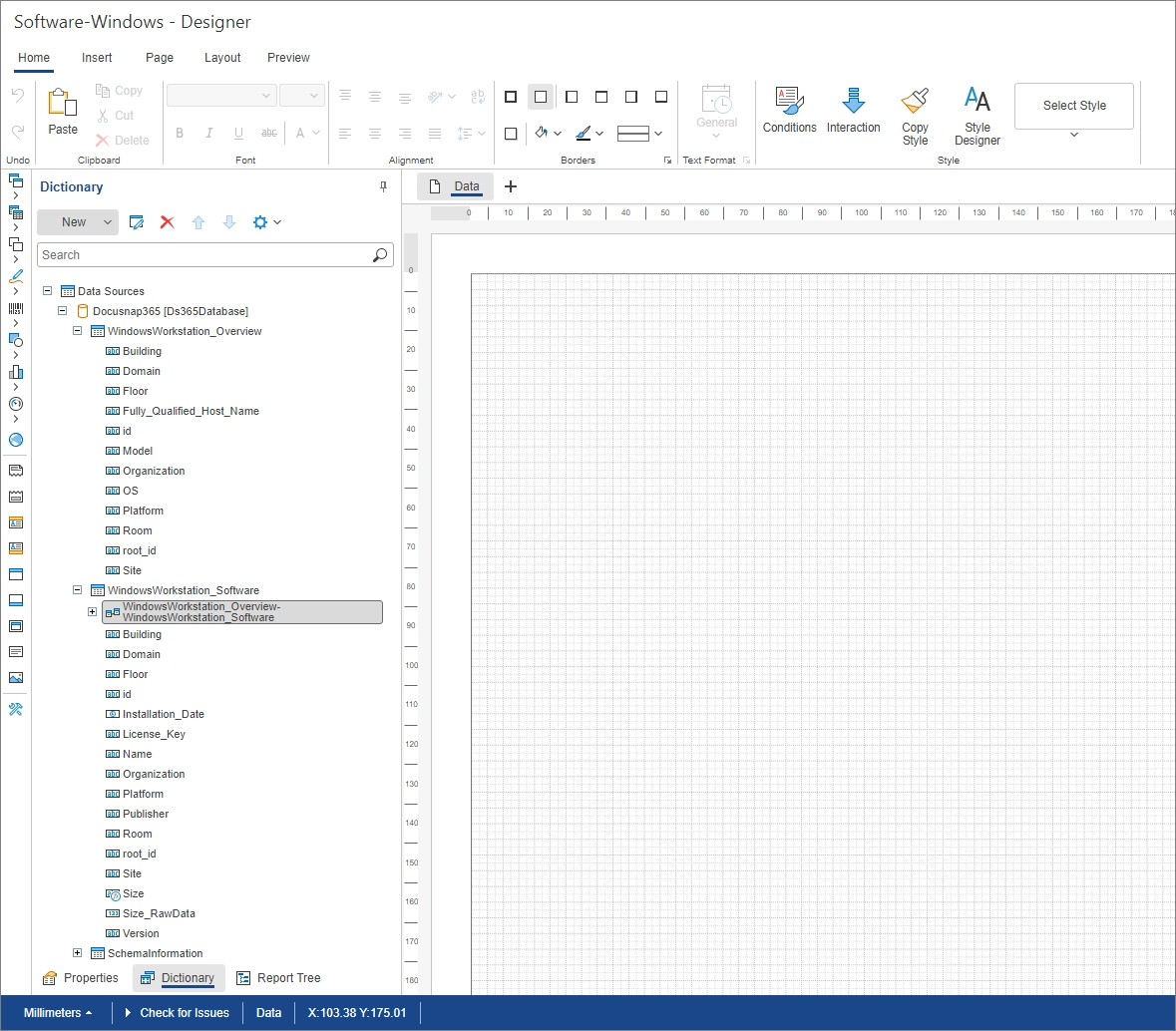 New Report - Report Designer Relationships | Example