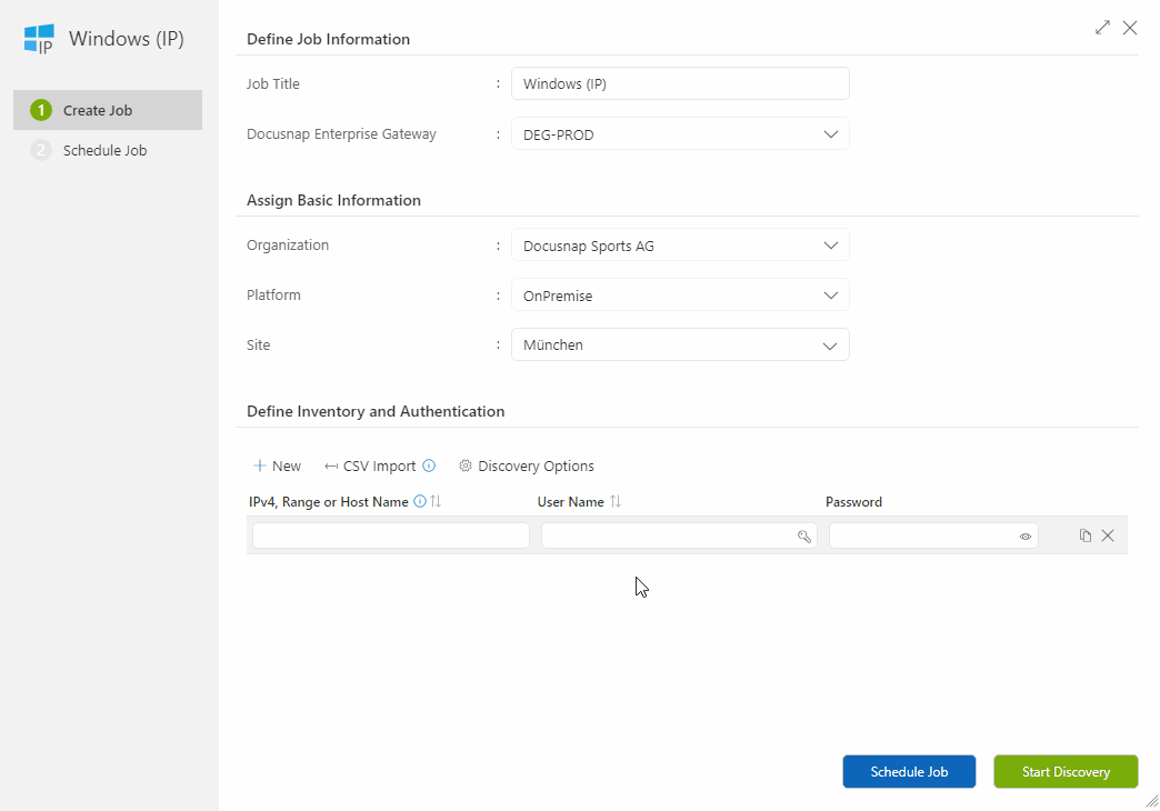Wizards with existing vault credentials Second wizard layout - existing vault credentials